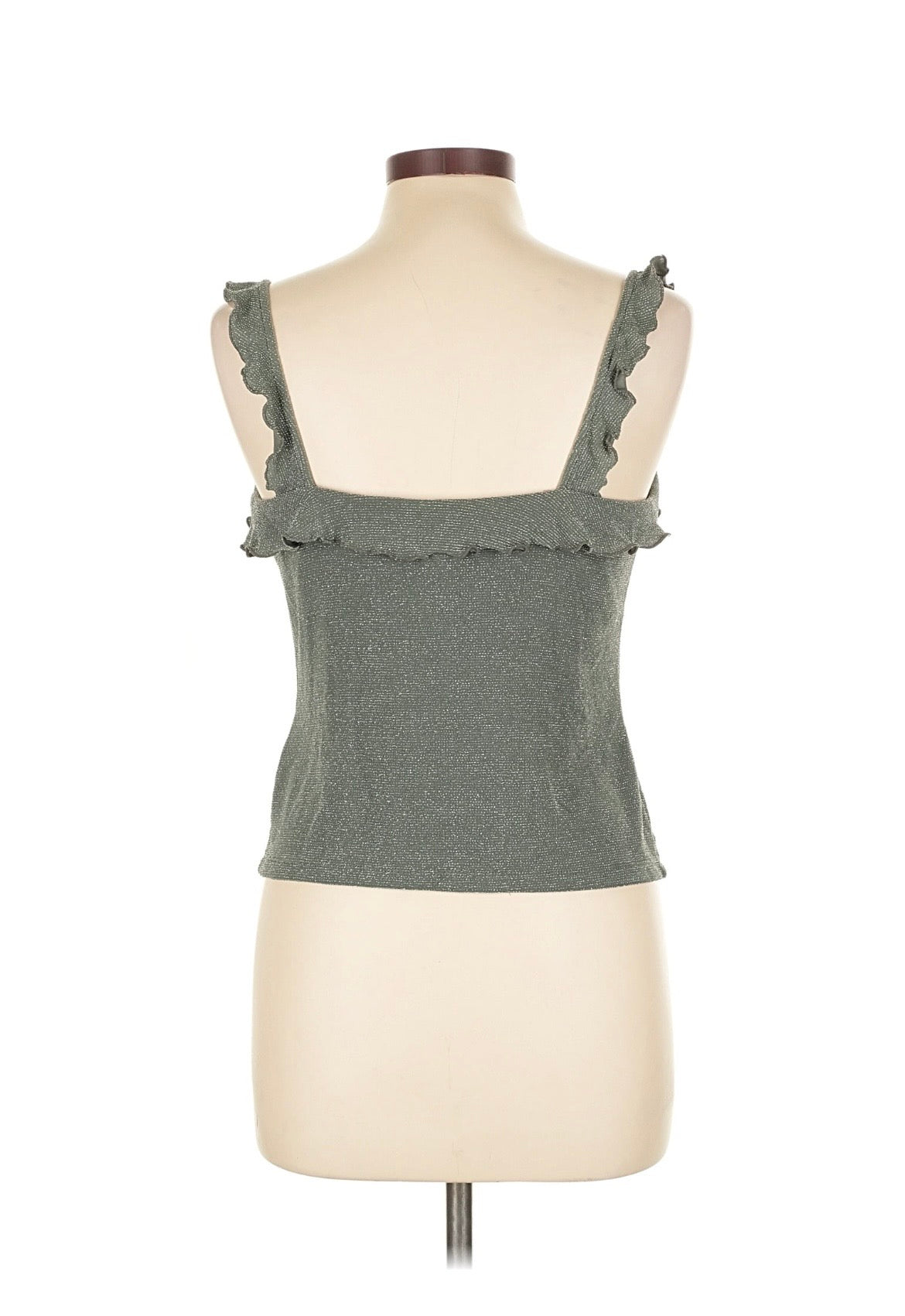 RALPH Ralph Lauren | Sage Green Ruffled Sweetheart Tank - Size L (Resale)