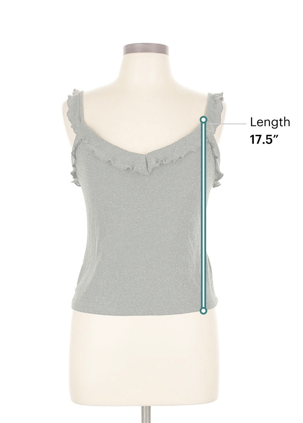 RALPH Ralph Lauren | Sage Green Ruffled Sweetheart Tank - Size L (Resale)
