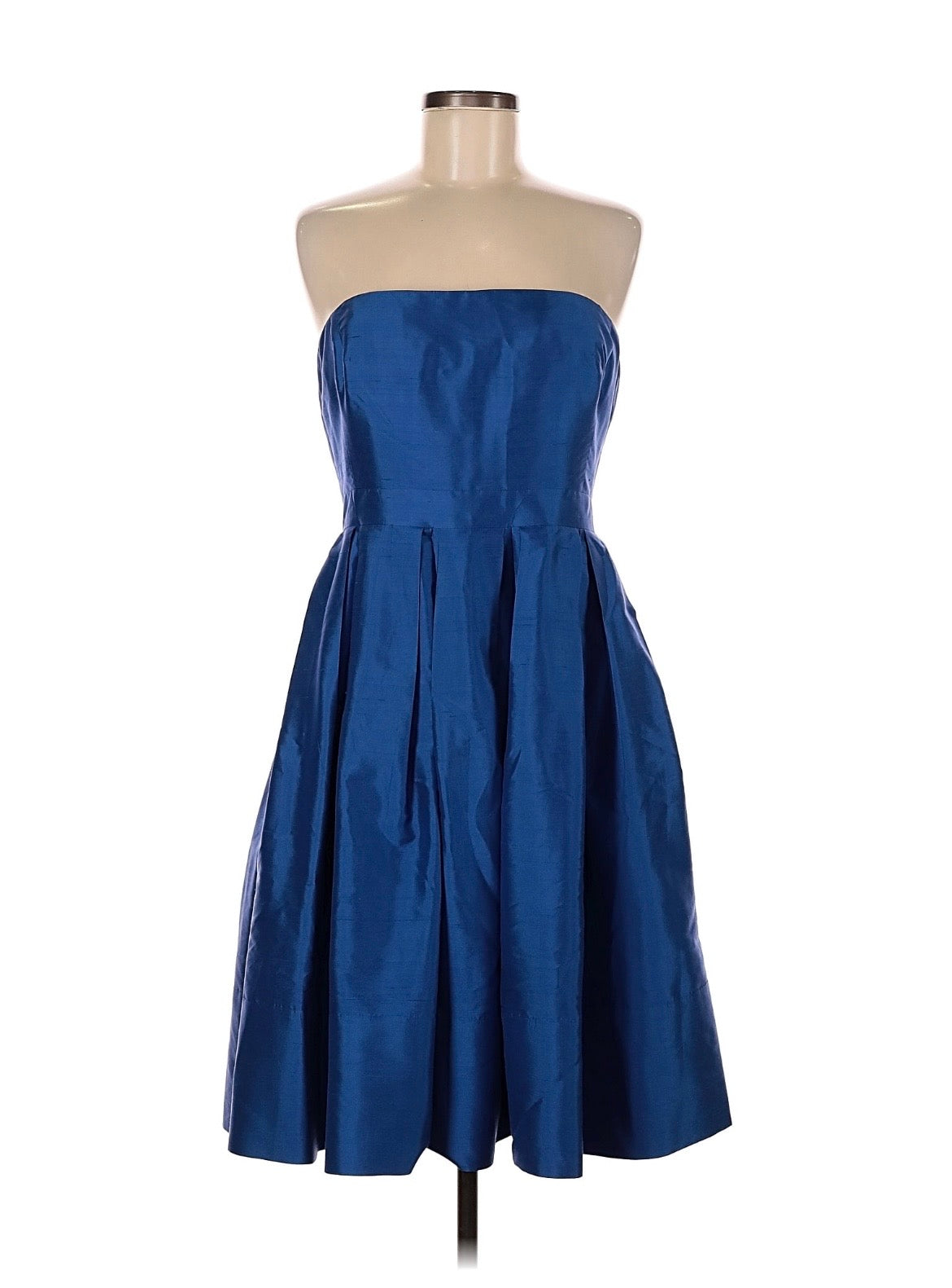 LAUREN Ralph Lauren | Blue Strapless Silk Dress - Size 10 (Resale)