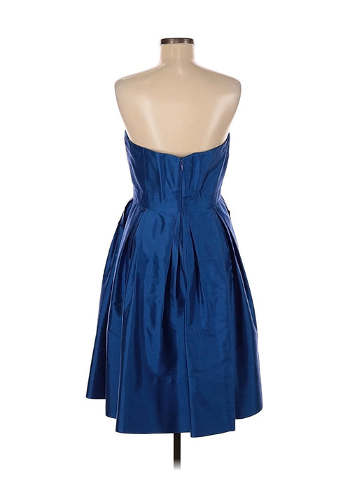 LAUREN Ralph Lauren | Blue Strapless Silk Dress - Size 10 (Resale)