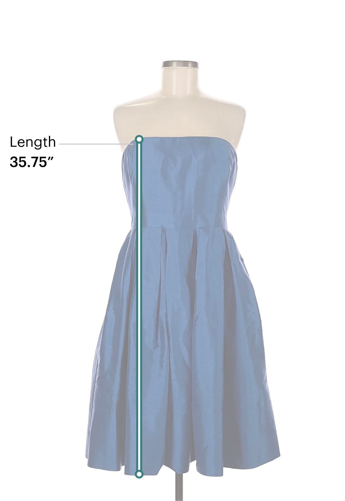 LAUREN Ralph Lauren | Blue Strapless Silk Dress - Size 10 (Resale)