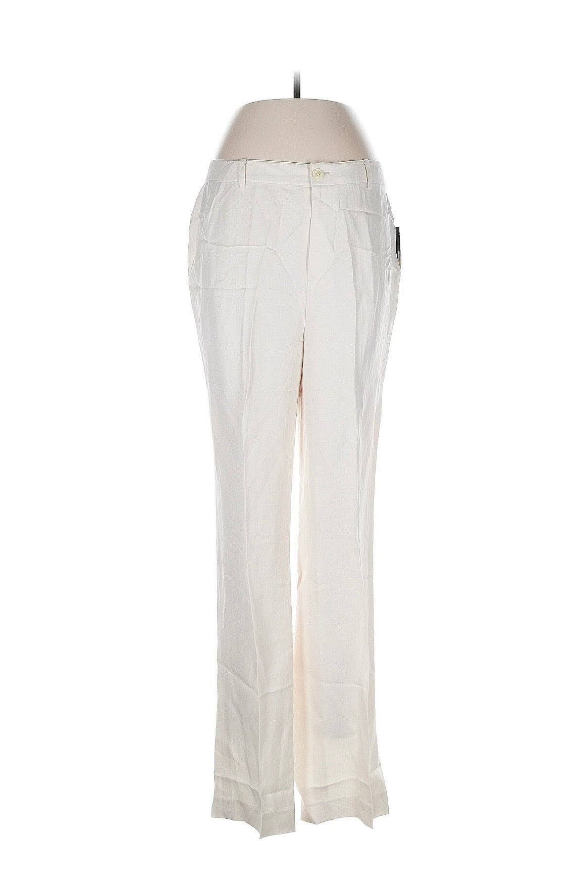 LAUREN Ralph Lauren | Ivory High-Rise Straight Leg Trousers - Size 10 (Resale)