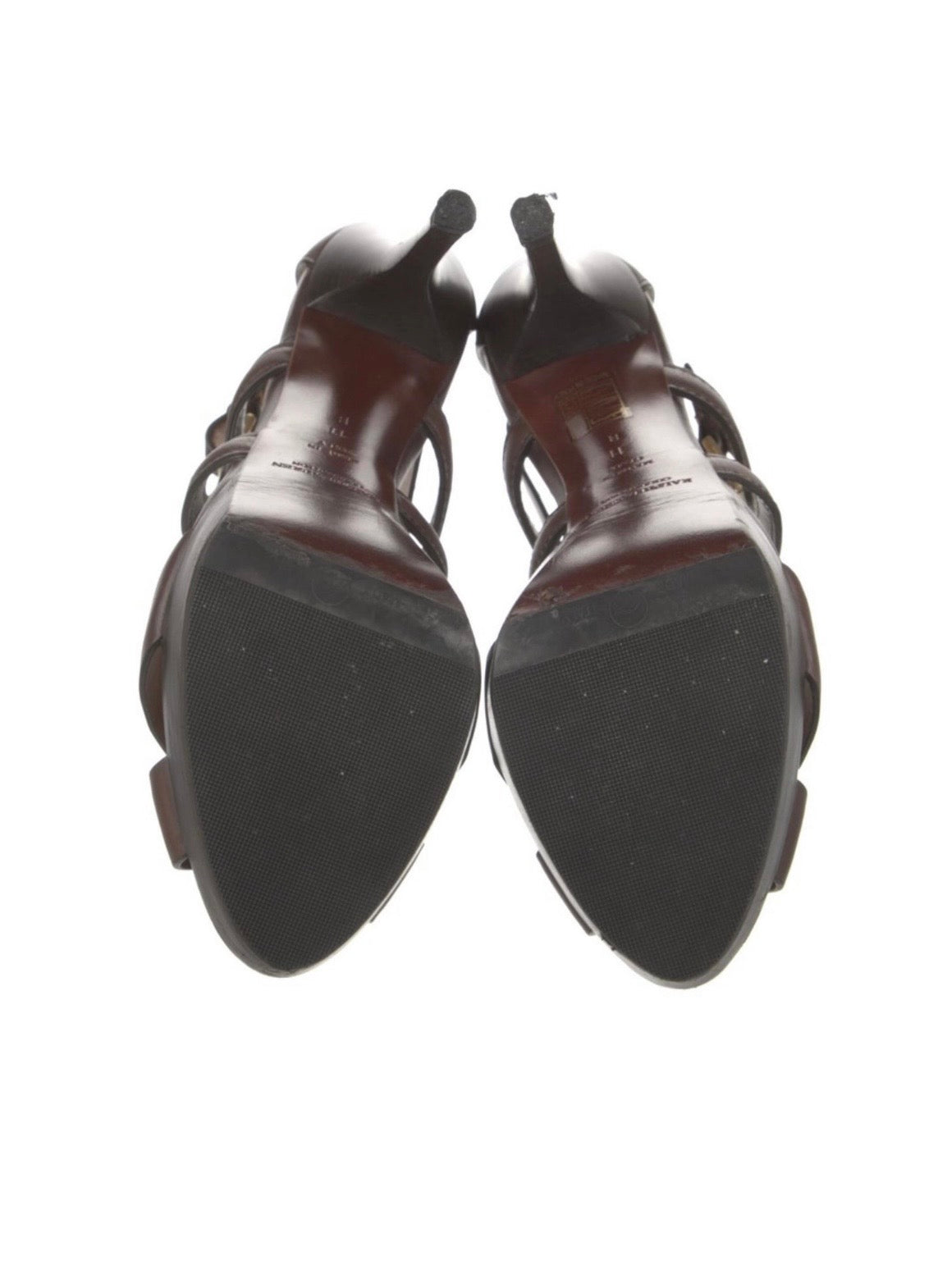 Ralph Lauren Purple Label Collection | “Jesita” Brown Calf Leather Platform Heels - Made in Italy - Size 10 (Resale)