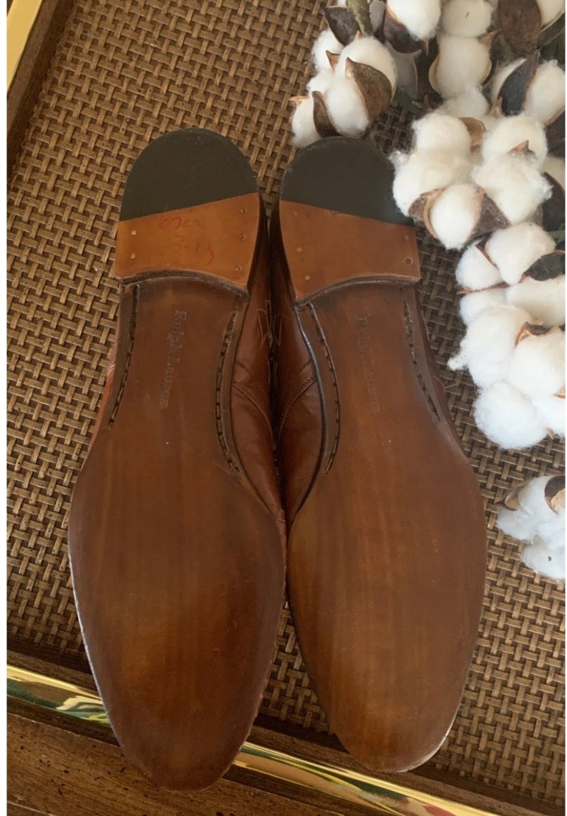 Ralph Lauren | Italian Woven Leather Lace-Up Shoes - Size 9 (Vintage)