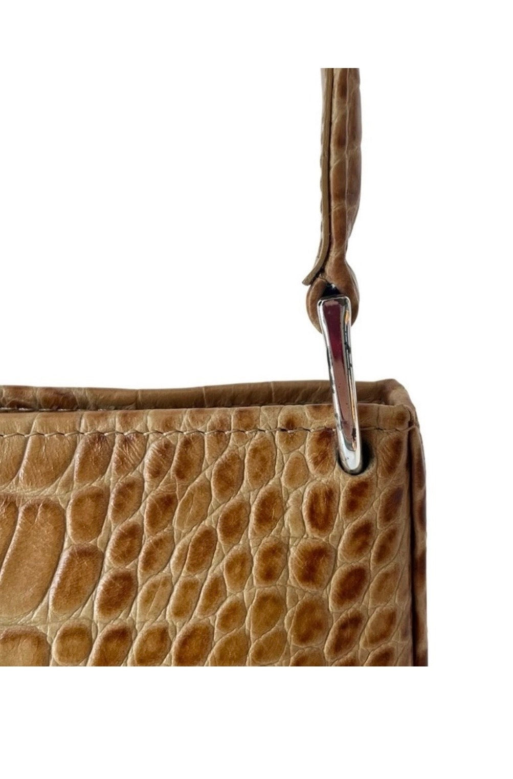 Longchamp | Roseau Croc-Embossed Leather Shoulder Bag - Vintage Y2K
