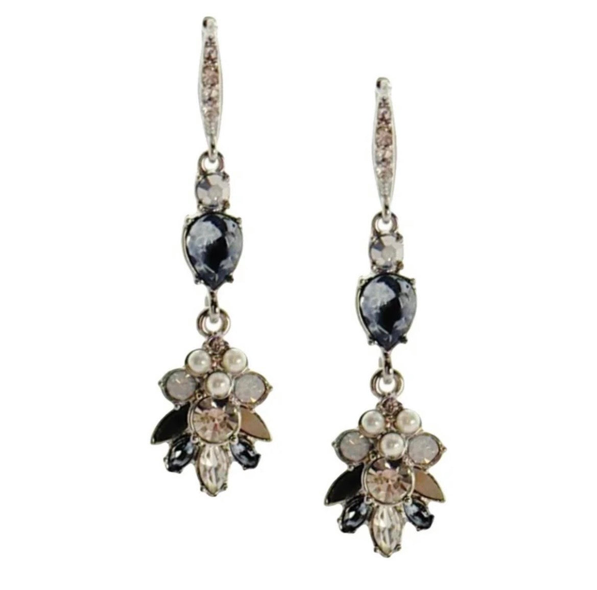Givenchy | Silver-Tone Crystal Earrings (Vintage)